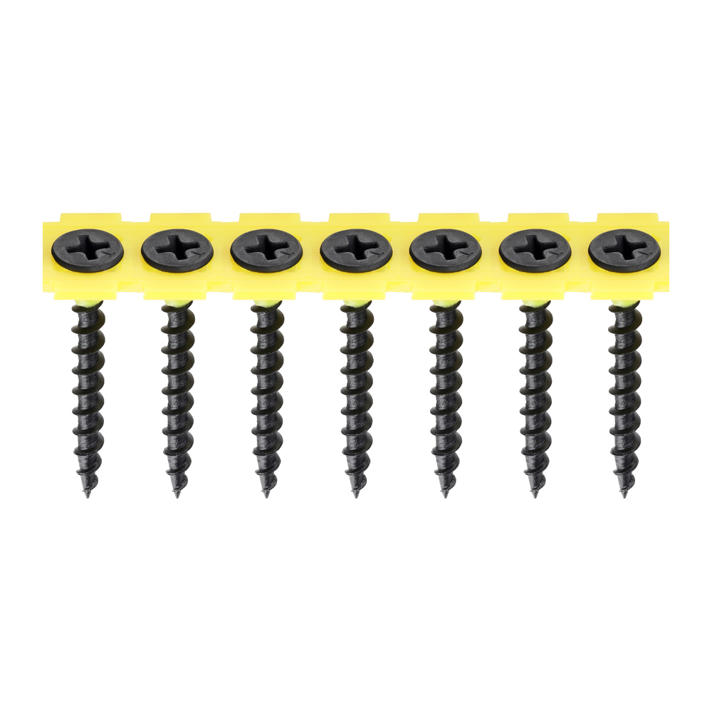 Collated Drywall Screws - PH - Bugle - Coarse Thread - Black - 3.5x35