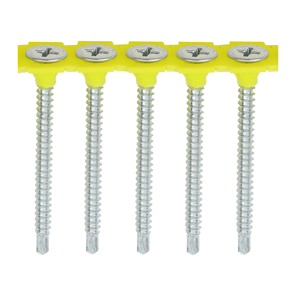 Collated Drywall Screws - PH - Bugle - Self Tapping Thread - Self Drilling - Zinc - 3.5x40