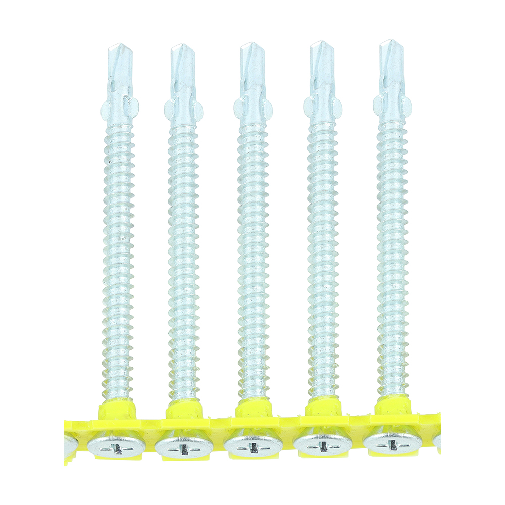 Collated Timber to Light Section Screws - Countersunk - Wing-Tip - Self-Drilling - Exterior - Silver Organic - 4.8x44