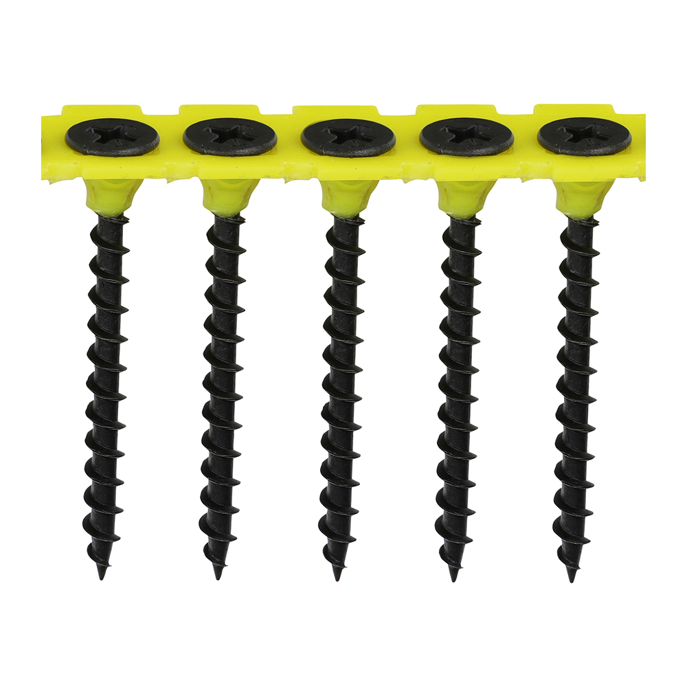 Collated Drywall Screws - PH - Bugle - Coarse Thread - Black - 3.5x45