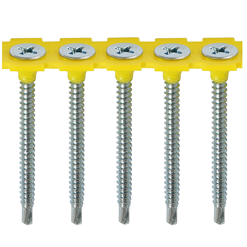 Collated Drywall Screws - PH - Bugle - Self Tapping Thread - Self Drilling - Zinc - 3.5x50