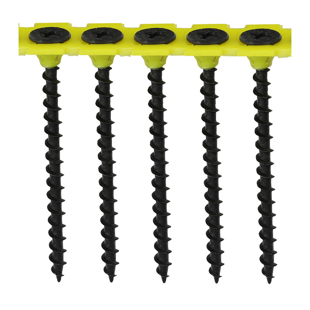 Collated Drywall Screws - PH - Bugle - Coarse Thread - Black - 3.5x55