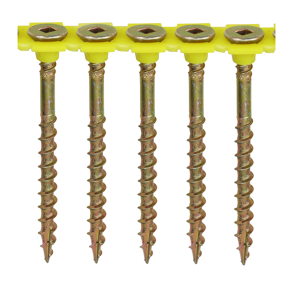 Solo Collated Chipboard & Woodscrews - SQ - Double Countersunk - Yellow - 4.2x55