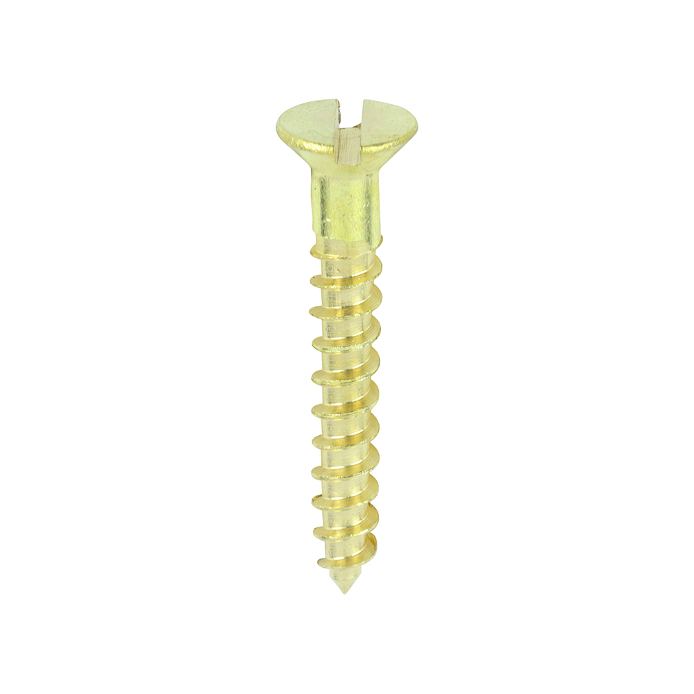 Solid Brass Timber Screws - SLOT - Countersunk - 6x1