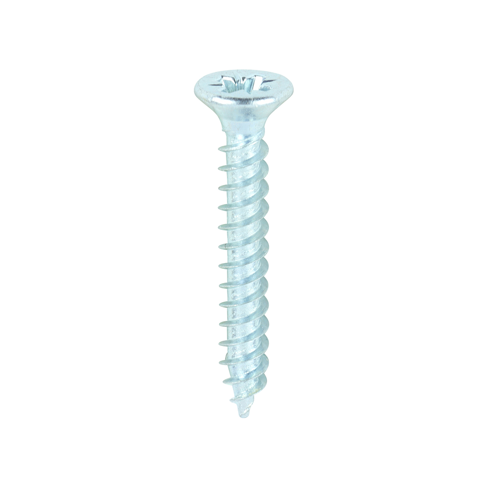 Twin-Threaded Woodscrews - PZ - Double Countersunk - Zinc - 6x1