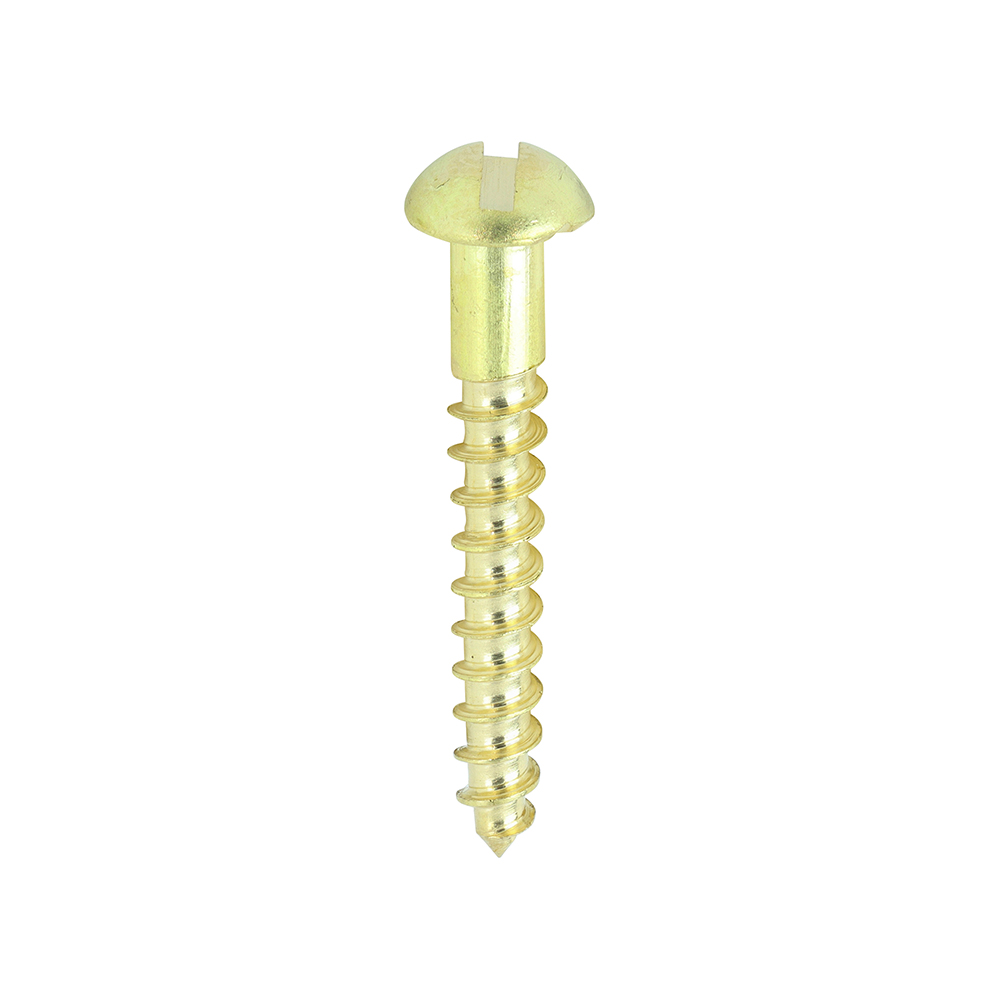 Solid Brass Timber Screws - SLOT - Round - 6x1