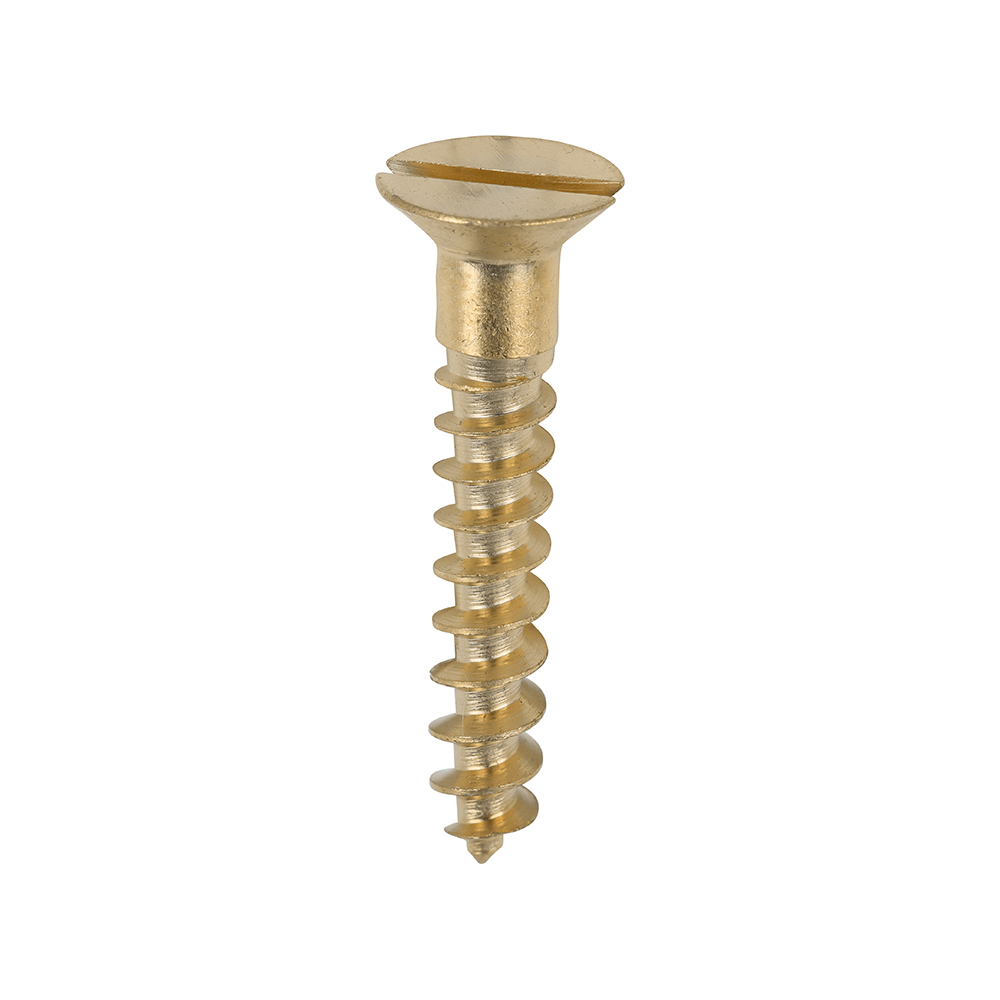 Solid Brass Timber Screws - SLOT - Countersunk - 8x1