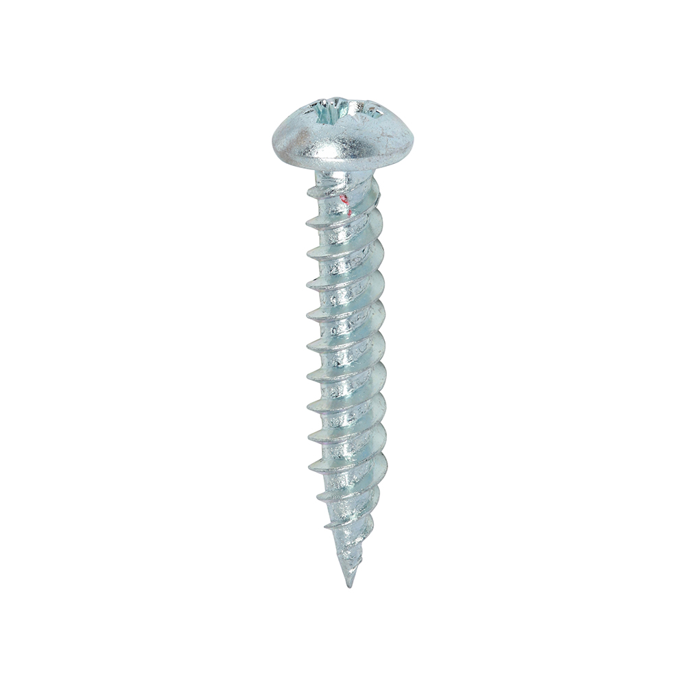 Twin-Threaded Woodscrews - PZ - Round - Zinc - 8x1
