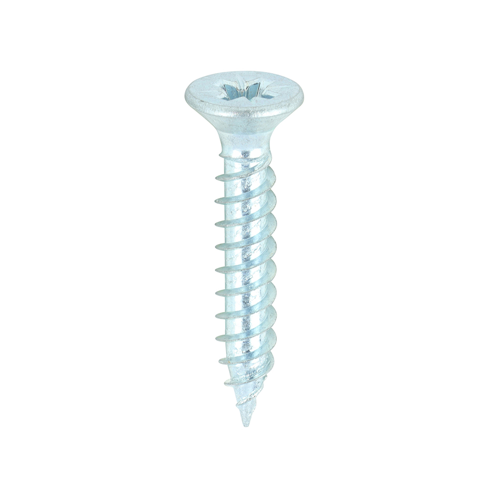 Twin-Threaded Woodscrews - PZ - Double Countersunk - Zinc - 8x1