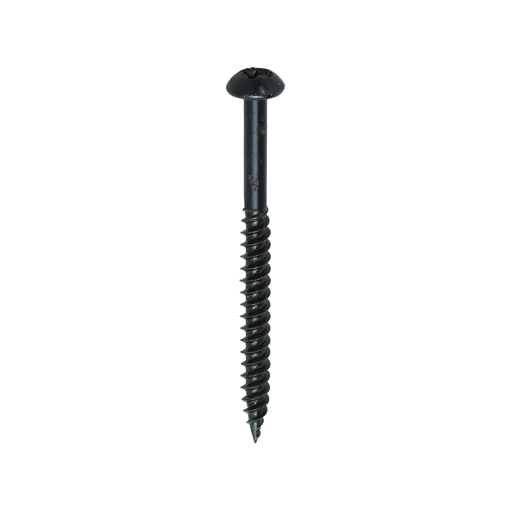 Blackjax Woodscrews - PZ - Round - Black Organic - 8x2