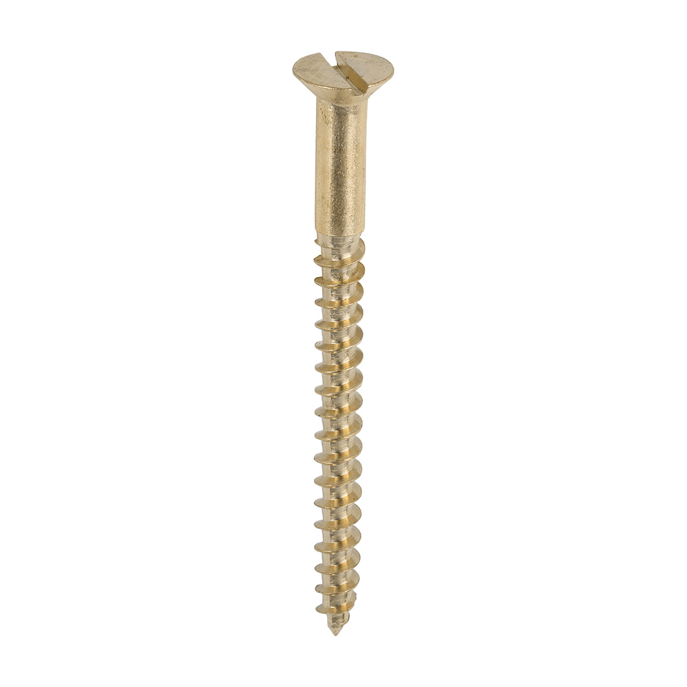 Solid Brass Timber Screws - SLOT - Countersunk - 8x2