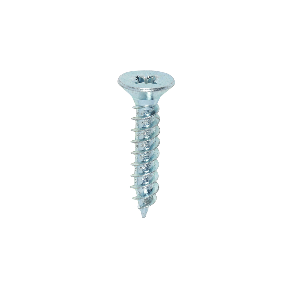 Twin-Threaded Woodscrews - PZ - Double Countersunk - Zinc - 10x1