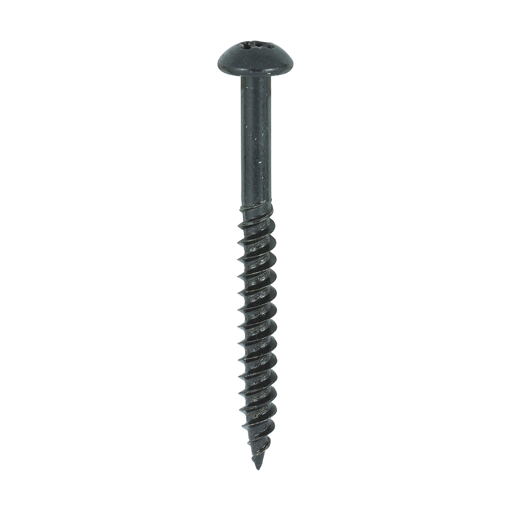Blackjax Woodscrews - PZ - Round - Black Organic - 10x2
