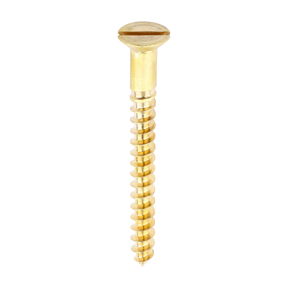 Solid Brass Timber Screws - SLOT - Countersunk - 10x2
