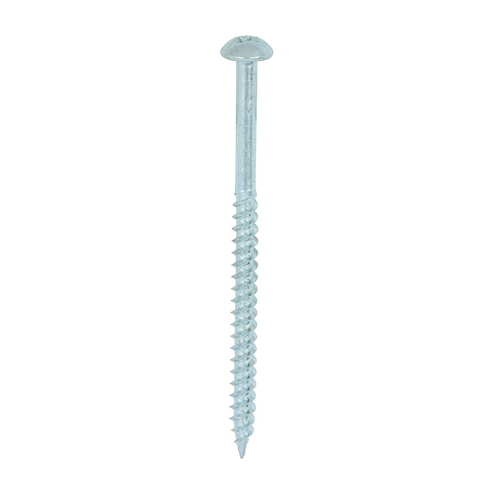 Twin-Threaded Woodscrews - PZ - Round - Zinc - 10x3