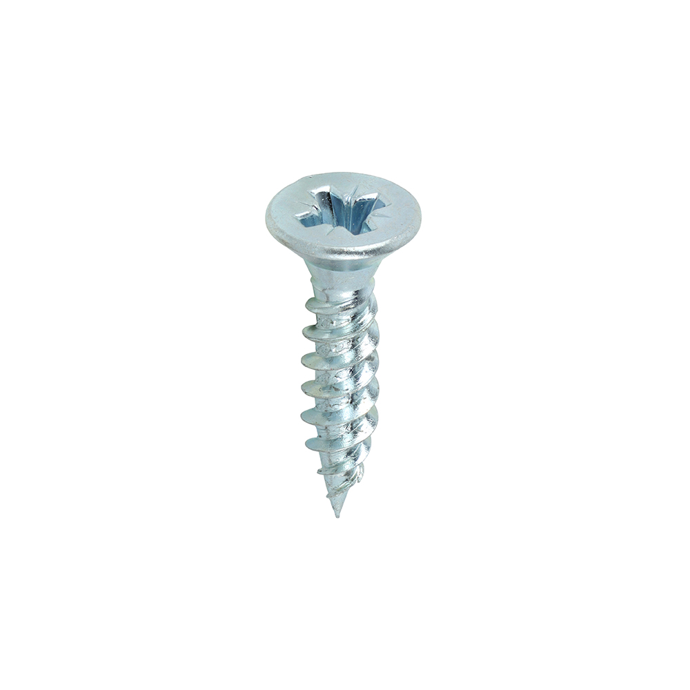 Twin-Threaded Woodscrews - PZ - Double Countersunk - Zinc - 12x1