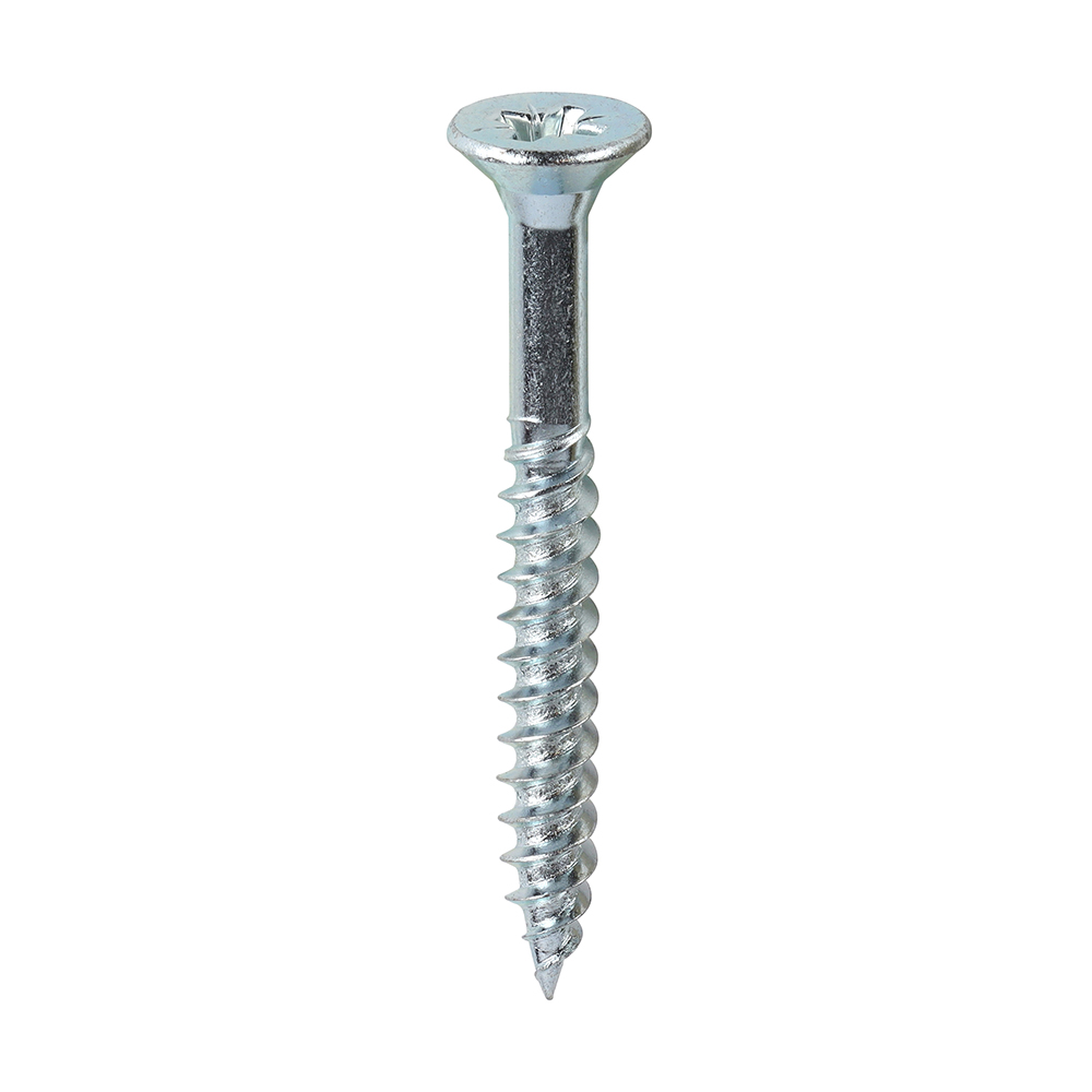 Twin-Threaded Woodscrews - PZ - Double Countersunk - Zinc - 12x2