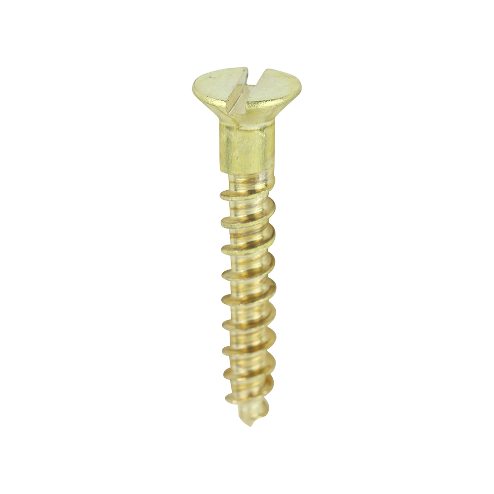 Solid Brass Timber Screws - SLOT - Countersunk - 4x3/4