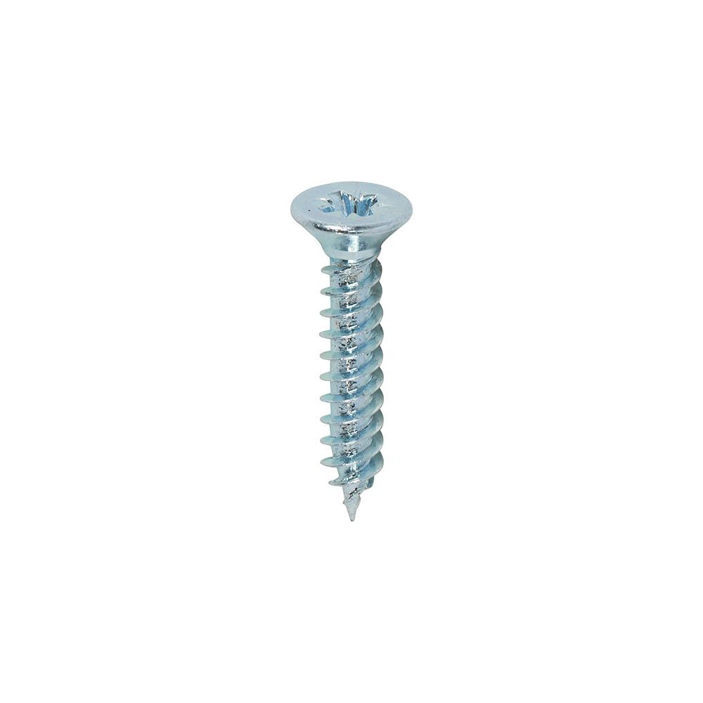 Twin-Threaded Woodscrews - PZ - Double Countersunk - Zinc - 4x5/8