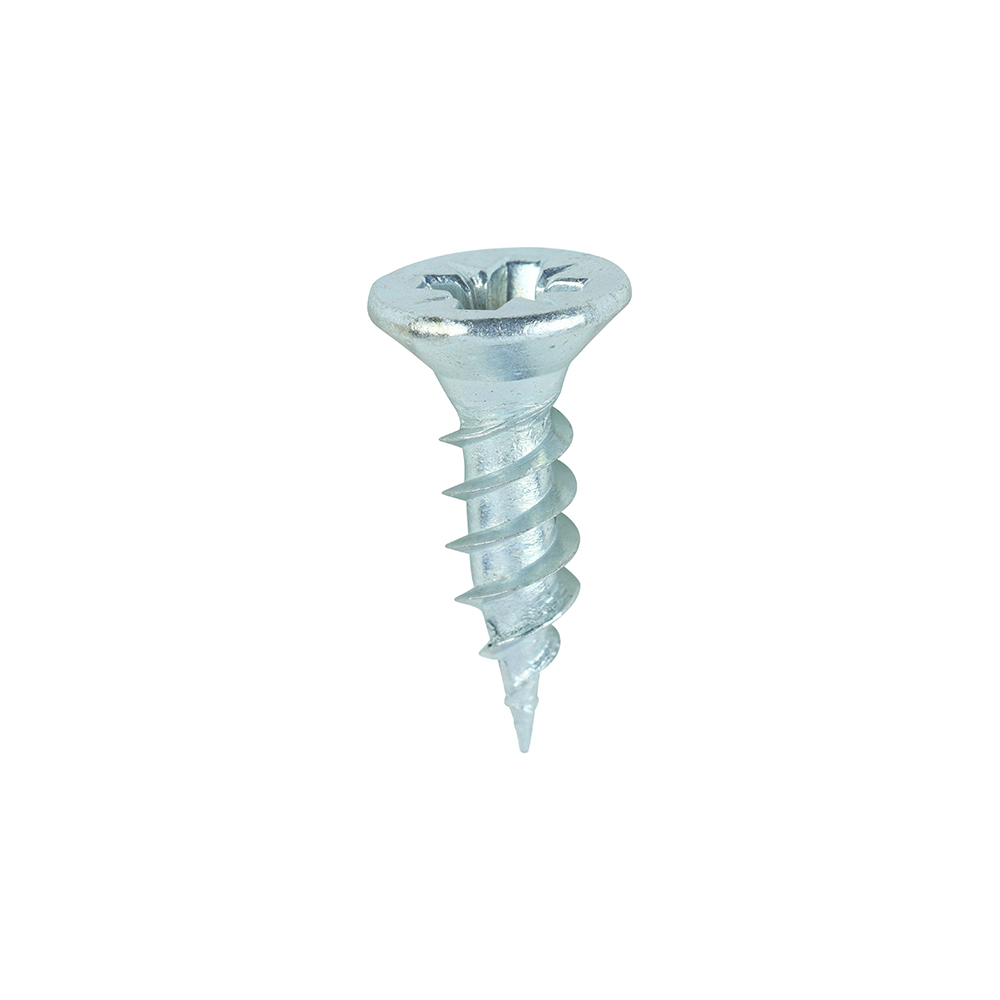 Twin-Threaded Woodscrews - PZ - Double Countersunk - Zinc - 6x1/2