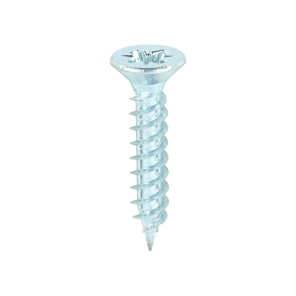 Twin-Threaded Woodscrews - PZ - Double Countersunk - Zinc - 6x3/4