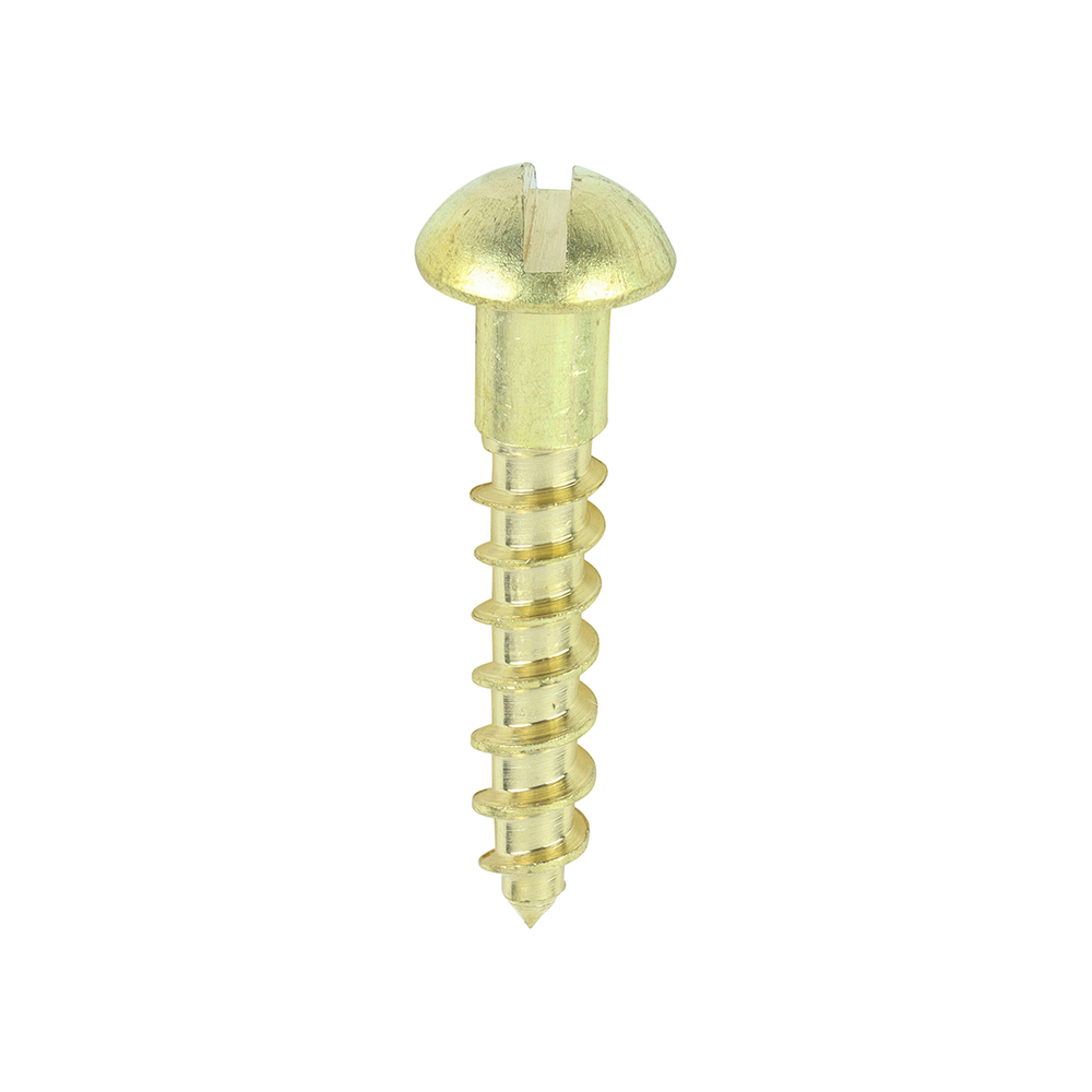 Solid Brass Timber Screws - SLOT - Round - 6x3/4