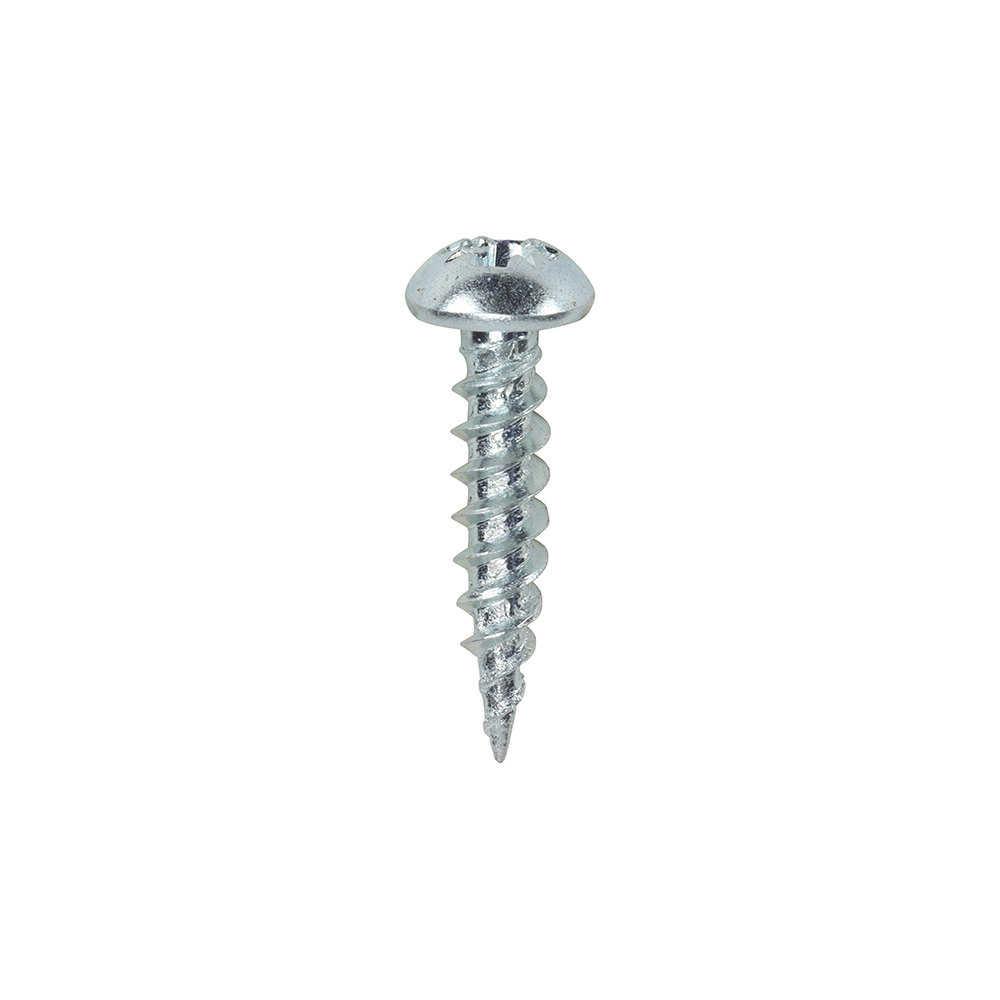 Twin-Threaded Woodscrews - PZ - Round - Zinc - 6x5/8