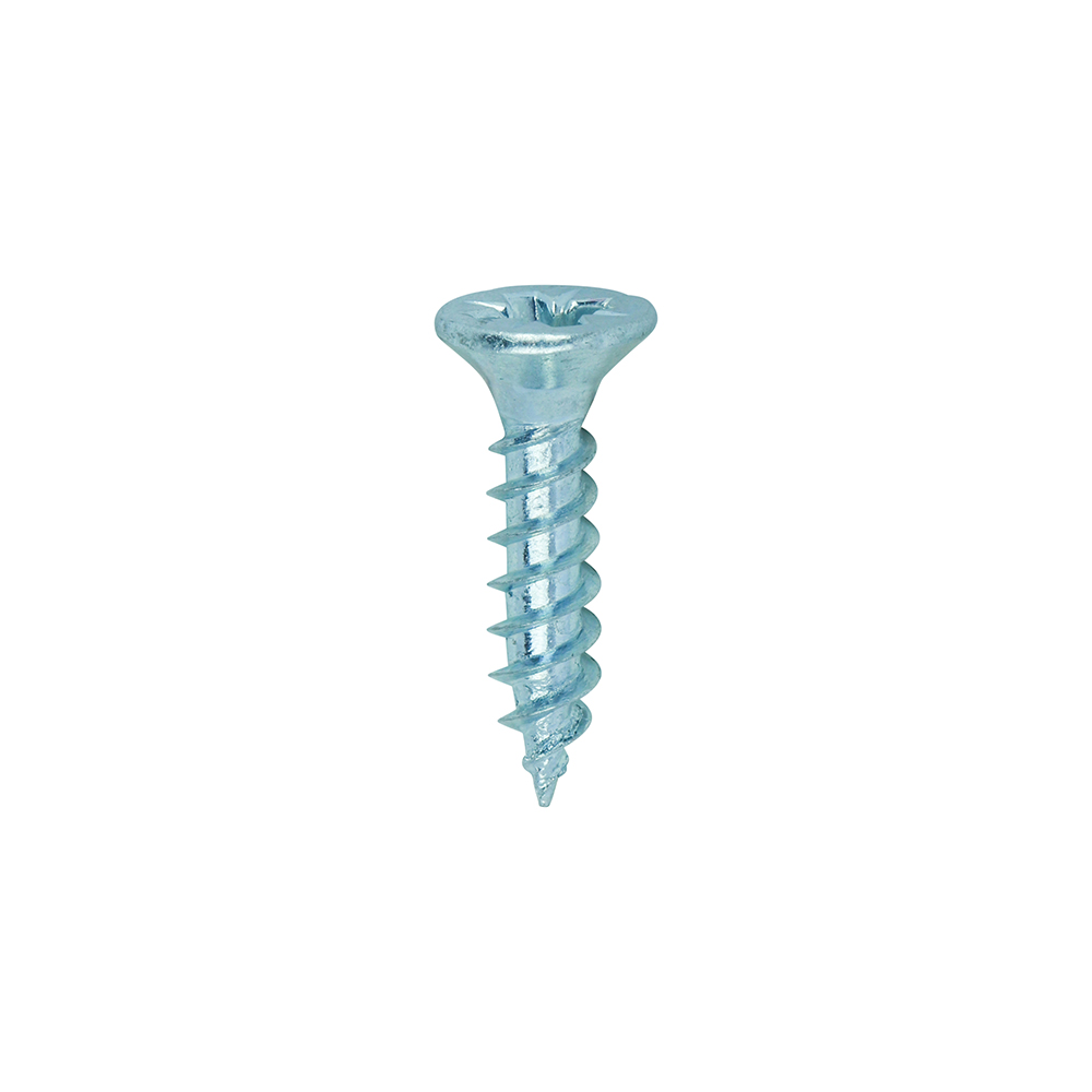 Twin-Threaded Woodscrews - PZ - Double Countersunk - Zinc - 6x5/8