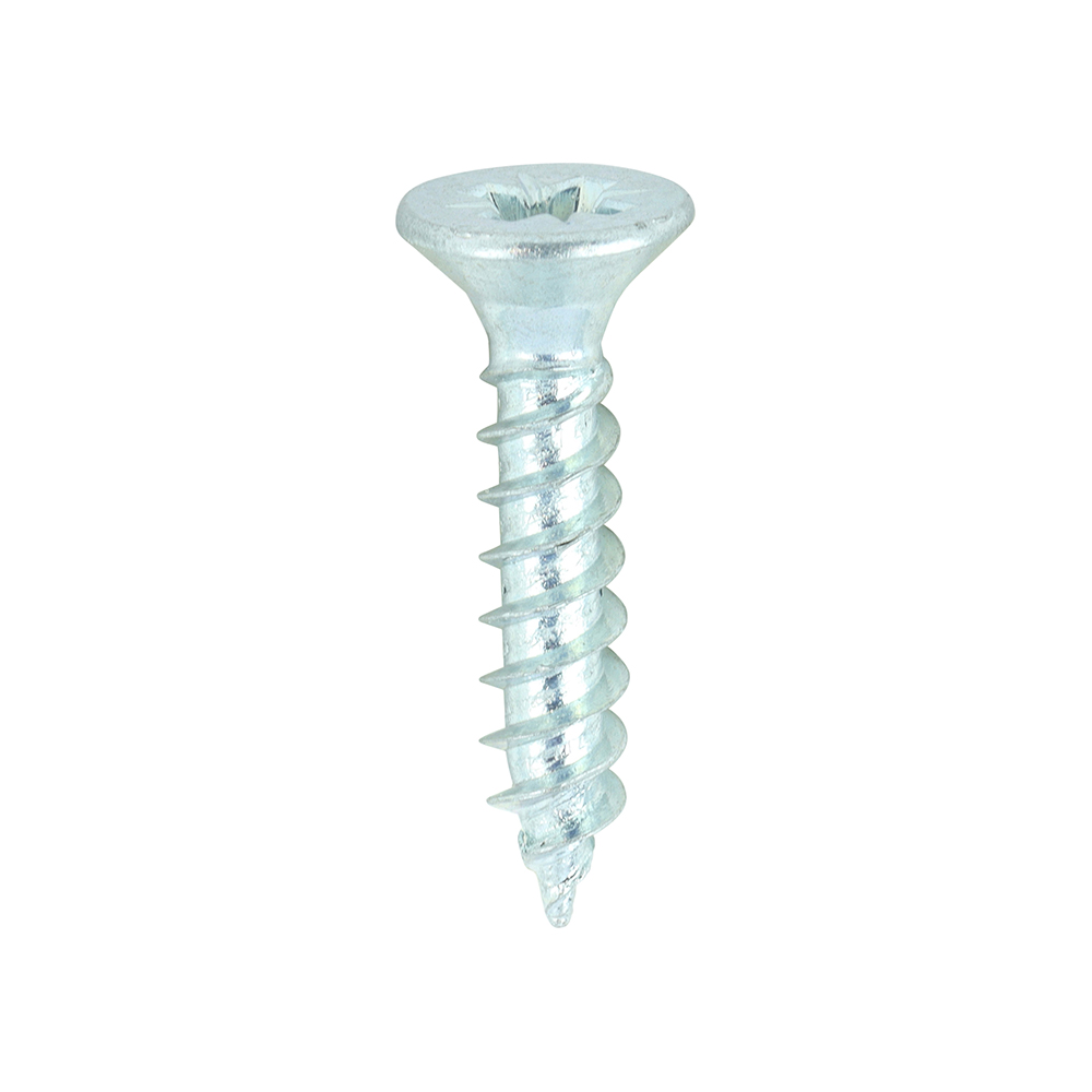 Twin-Threaded Woodscrews - PZ - Double Countersunk - Zinc - 7x3/4