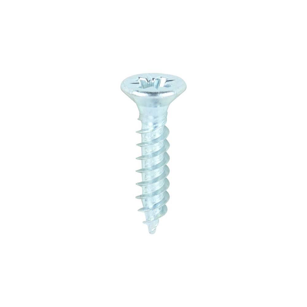 Twin-Threaded Woodscrews - PZ - Double Countersunk - Zinc - 8x3/4
