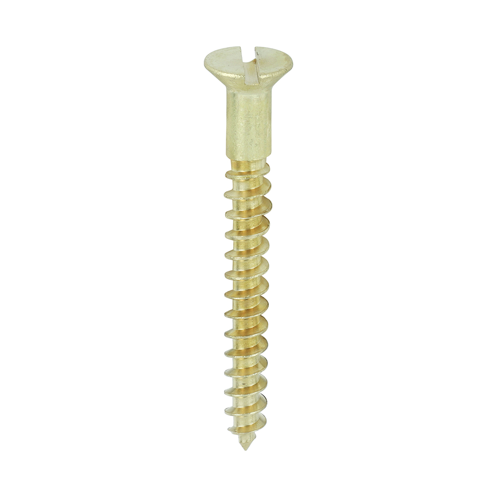 Solid Brass Timber Screws - SLOT - Countersunk - 8x11/2