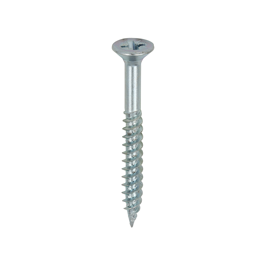 Twin-Threaded Woodscrews - PZ - Double Countersunk - Zinc - 8x11/2