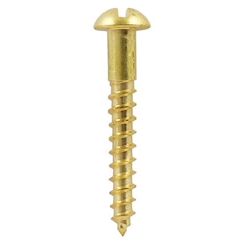Solid Brass Timber Screws - SLOT - Round - 8x11/2