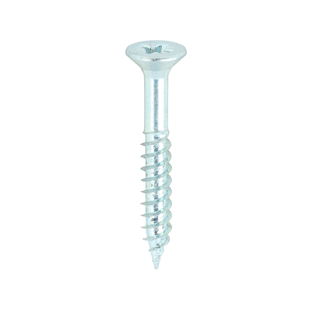 Twin-Threaded Woodscrews - PZ - Double Countersunk - Zinc - 8x11/4