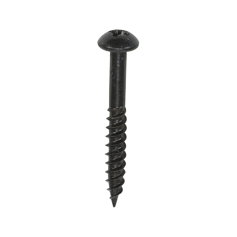 Blackjax Woodscrews - PZ - Round - Black Organic - 10x11/2
