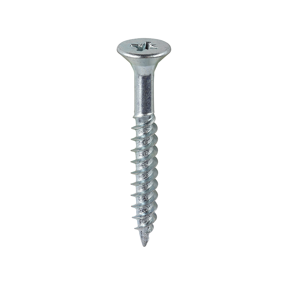 Twin-Threaded Woodscrews - PZ - Double Countersunk - Zinc - 10x11/2