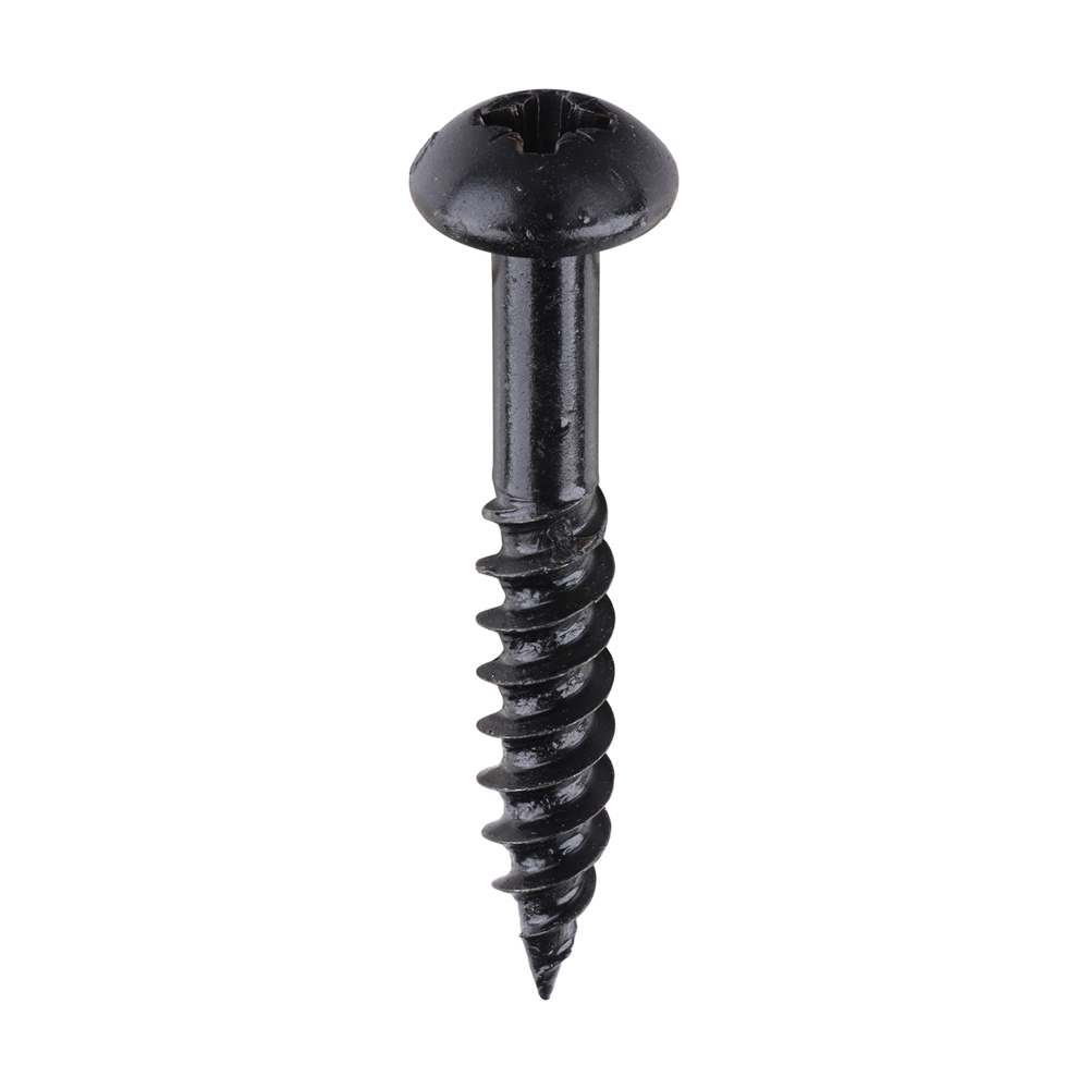 Blackjax Woodscrews - PZ - Round - Black Organic - 10x11/4