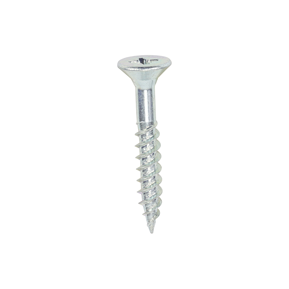 Twin-Threaded Woodscrews - PZ - Double Countersunk - Zinc - 10x11/4