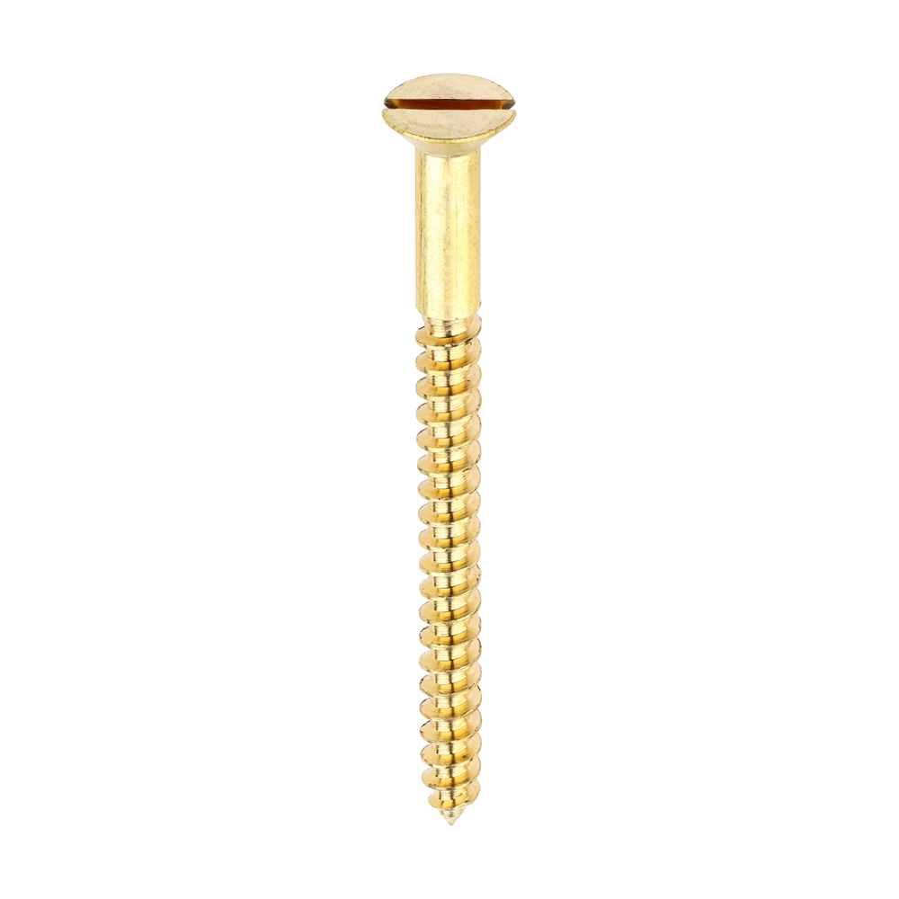 Solid Brass Timber Screws - SLOT - Countersunk - 10x21/2