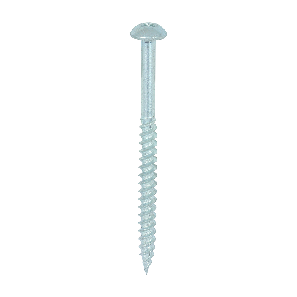 Twin-Threaded Woodscrews - PZ - Round - Zinc - 10x21/2