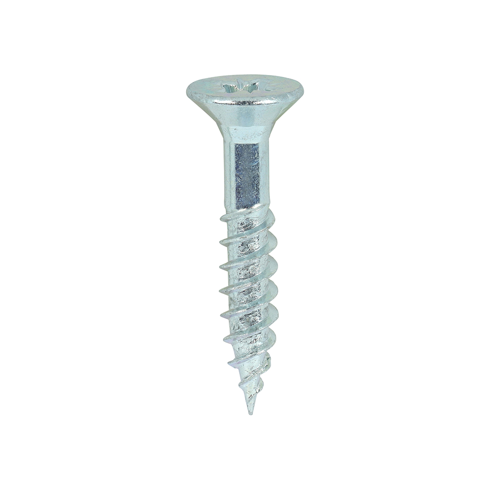 Twin-Threaded Woodscrews - PZ - Double Countersunk - Zinc - 12x11/4