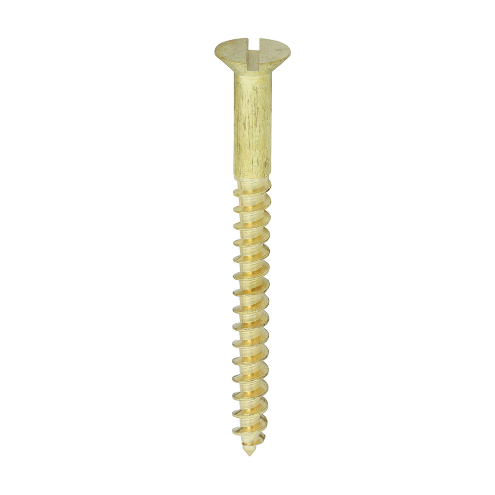 Solid Brass Timber Screws - SLOT - Countersunk - 12x21/2