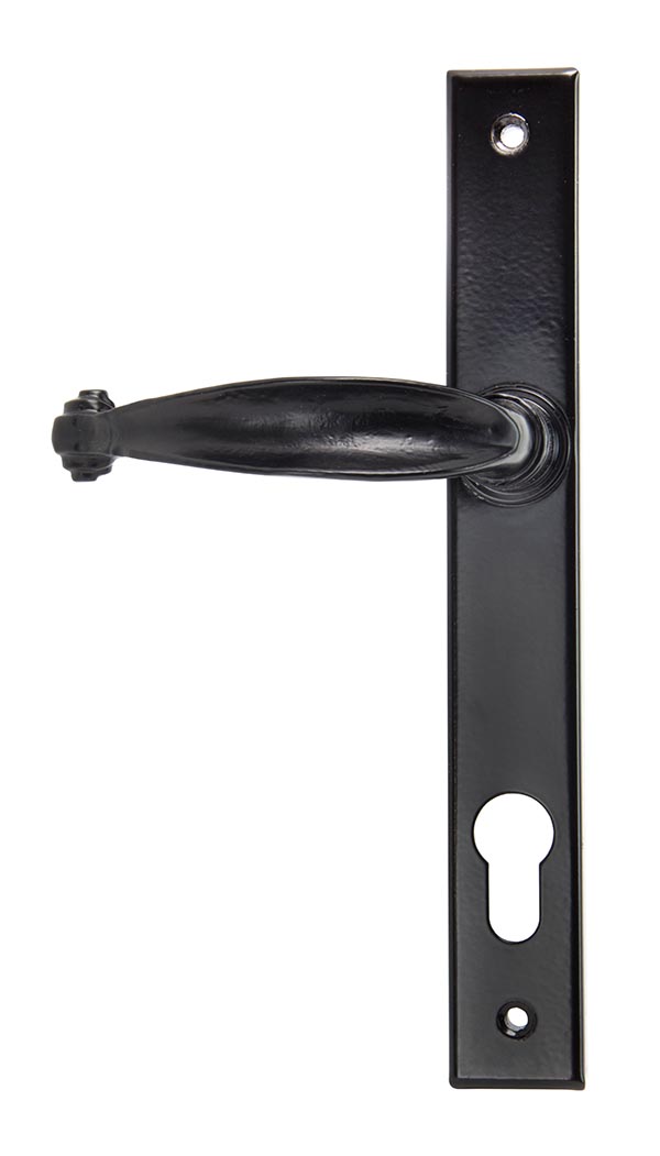 Black Cottage Slimline Lever Espag. Lock Set