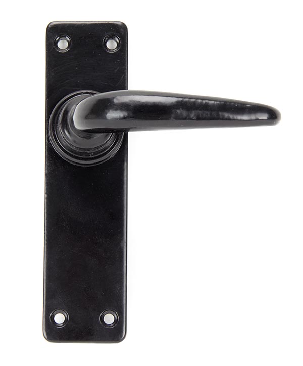 Black Smooth Lever Latch Set