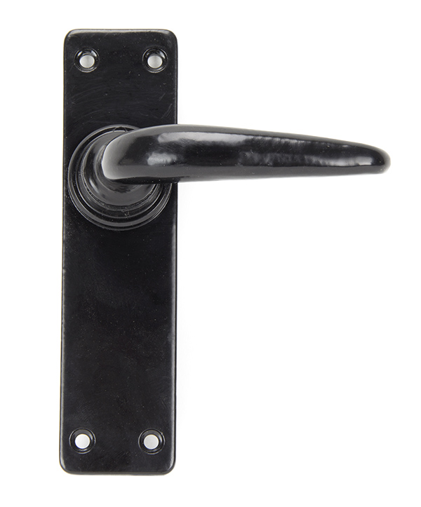 Black Smooth Lever Latch Set