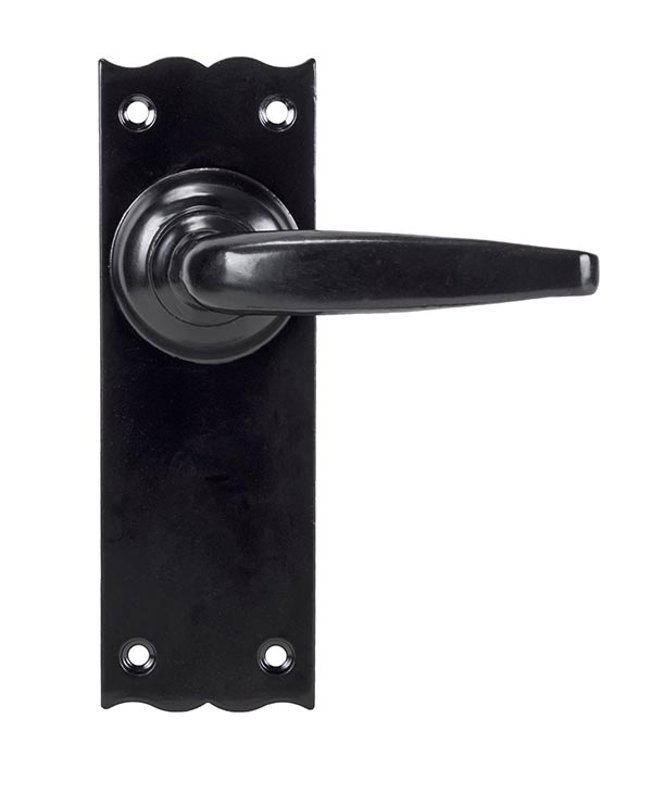 Black Oak Lever Latch Set