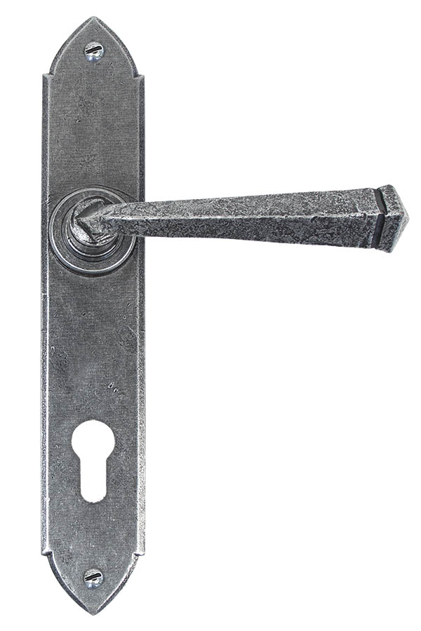 Pewter Gothic Lever Espag. Lock Set
