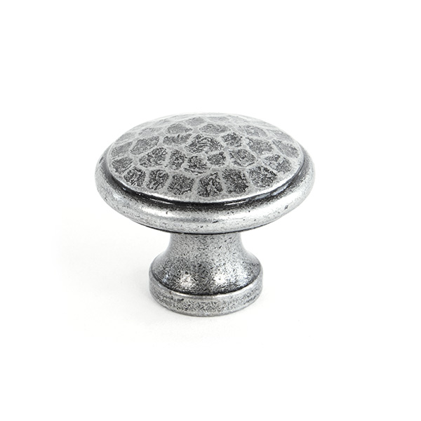 Pewter Hammered Cabinet Knob - Medium