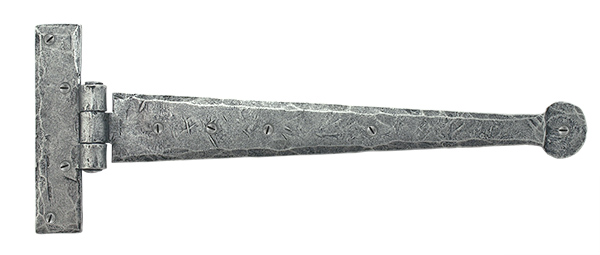 Pewter 12" Penny End T Hinge (pair)