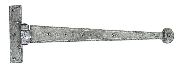 Pewter 15" Penny End T Hinge (pair)